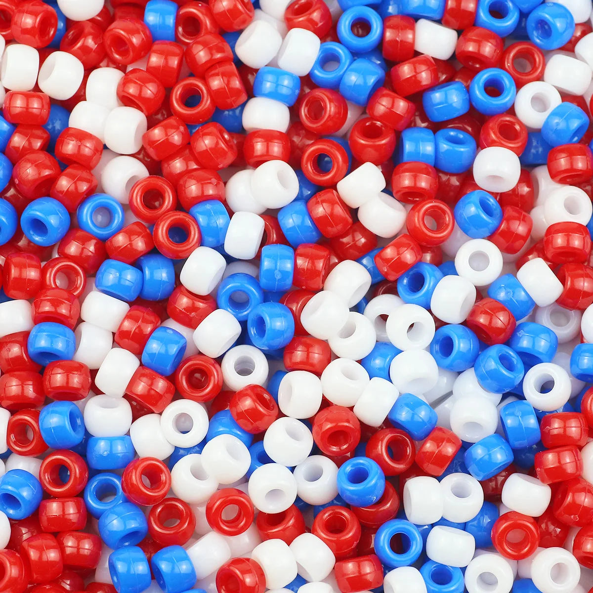 100/200/400pcs 6x9mm Solid Color Large Hole Pony Beads DIY Jewelry Making For Friendship Bracelets & Hair Braids Craft Suppli