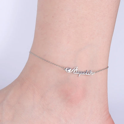 Lemegeton Customized Name Anklets for Women Men Personalized Foot Anklet Stainless Steel Chain Anklet Beach Summer Jewelry Gi