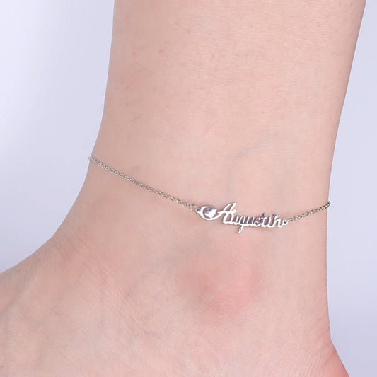 Lemegeton Customized Name Anklets for Women Men Personalized Foot Anklet Stainless Steel Chain Anklet Beach Summer Jewelry Gi