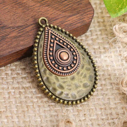 Retro Vintage Ethnic Bohemia Teardrop Pendants for Women Earrings Necklaces Charms for DIY Making Jewelry Accessories