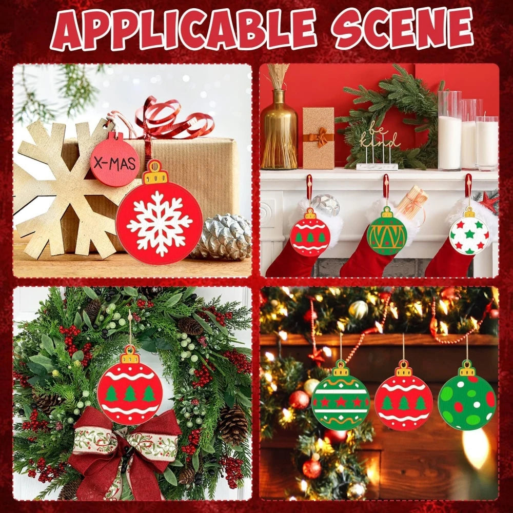 8/16/24Pcs Christmas Decorations Can Be Painted DIY Blank Wooden Christmas Balls New Year Birthday Decoration Crafts Party Gi