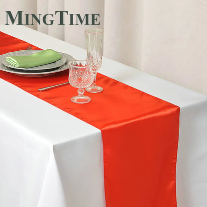 Satin Table Runner 30cm X 275cm Wedding Party Supply Christmas Home Modern Coffee Dining Luxury Table Decoration 12" X 108" -