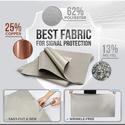 New RFID Shielding Faraday Fabric 4G 5G WIFI EMF EMI High Frequency Electromagnetic Shielding Cloth DIY Wireless Shield Fabri