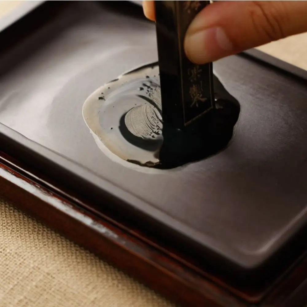 Chinese Calligraphy Ink Stone Handmade Ink Block Ink Stick for Chinese Japanese Calligraphy and Painting (Black)