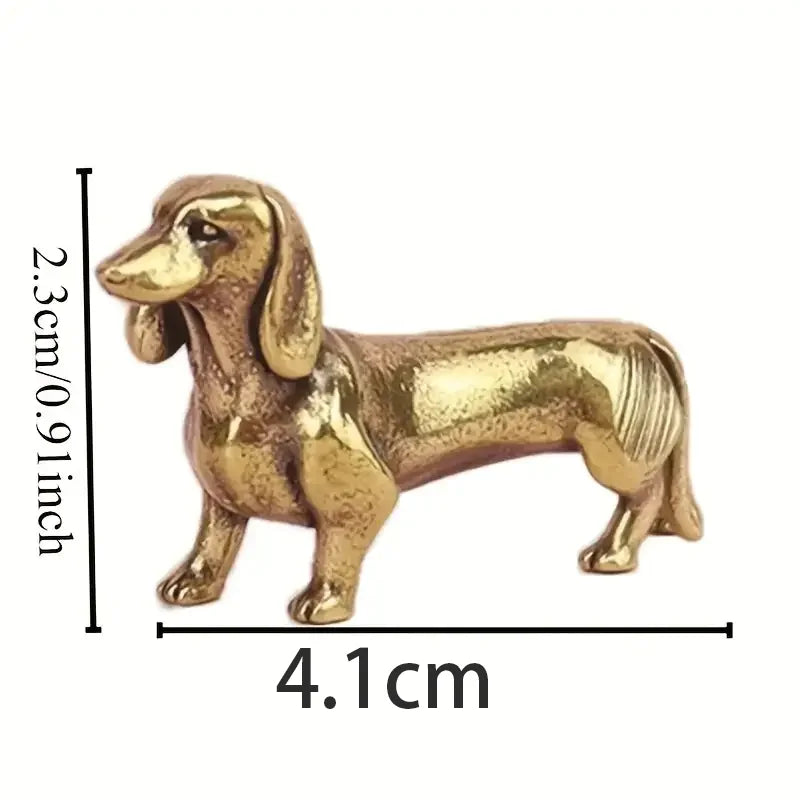 Vintage Brass Dog Figurine - Small Collectible Desk Decor Figurine for Living Room, Office deal for Gift Statues for Home Dec