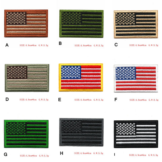 Embroidered Thread American Flag Embroidered Patch Patriotic USA Tactics Patch Punk Style Patch Men Women Kids Decor