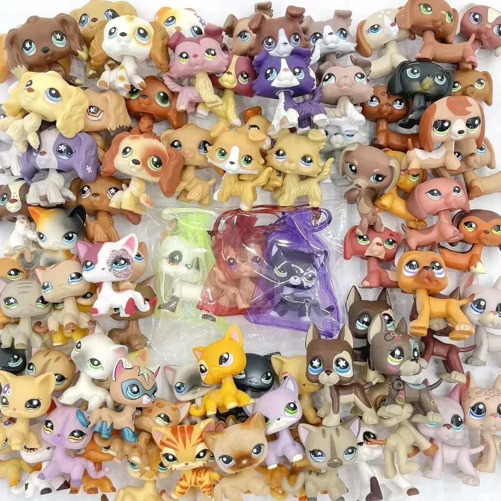 Rare Pet Toy Mini Stands Short Hair Kitten Old Figures Collection Original Bobble Head Toy LPS