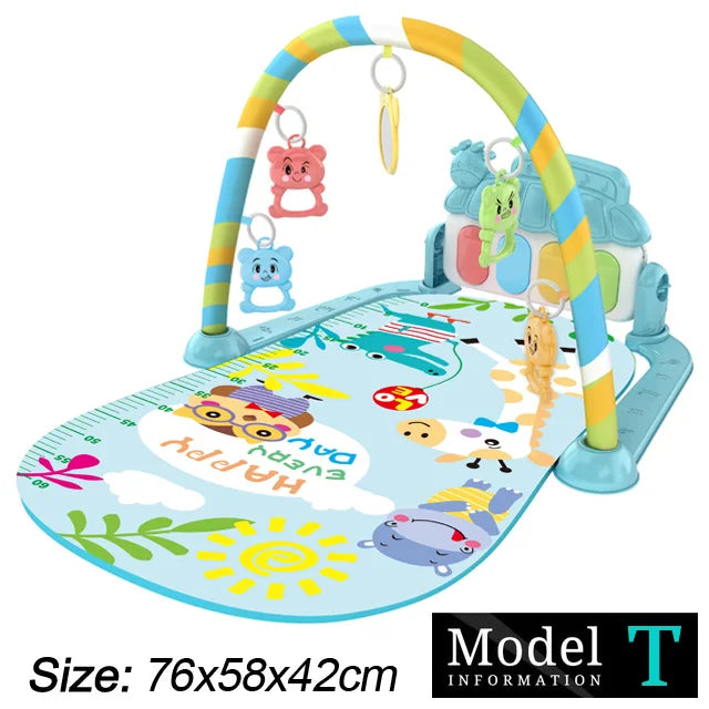 Baby Fitness Stand Music Play Gym Activity Toys Newborn Piano Crawling Blanket Pedal Game Pad Early Education 0-36 Months Gif