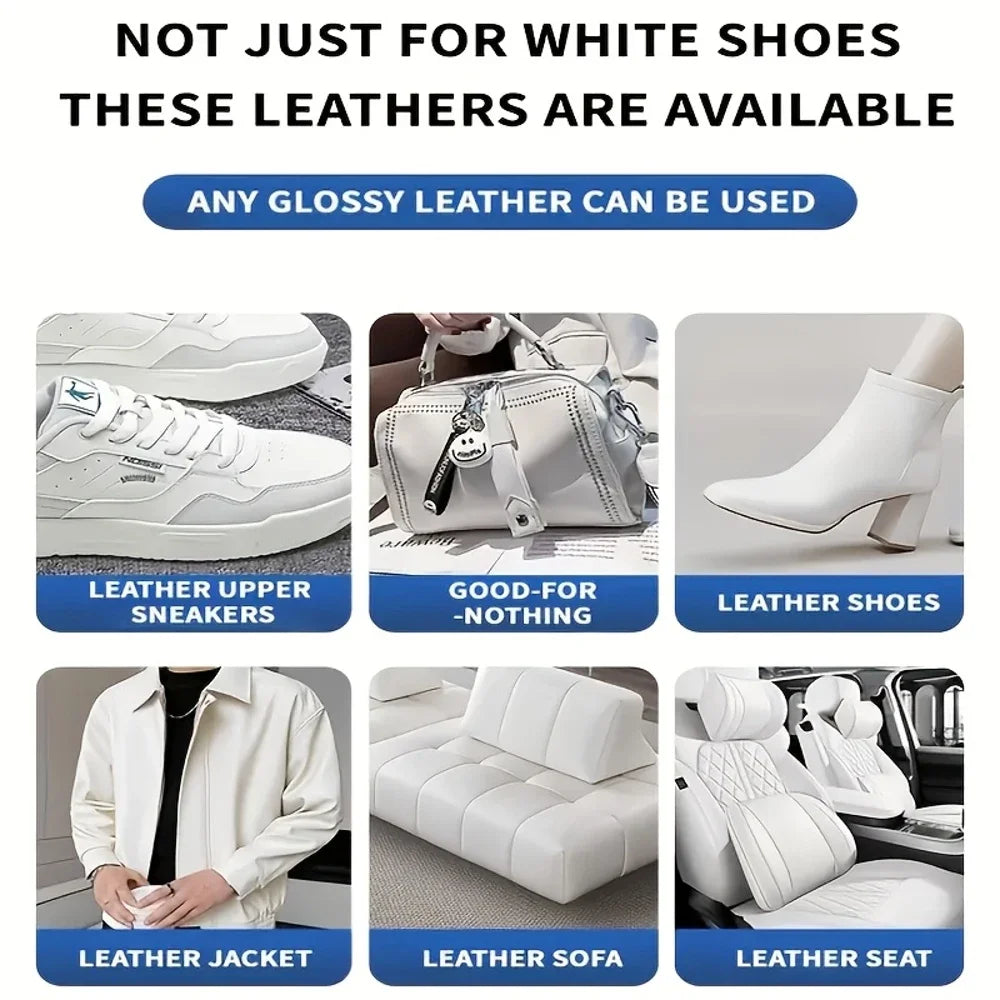LOORSAN New White Shoe Edge Restorer 35g - Professional Shoe Repair Cream for Sneakers, Boots, Leather, Easy Apply Color Fix