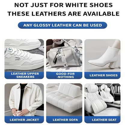 LOORSAN New White Shoe Edge Restorer 35g - Professional Shoe Repair Cream for Sneakers, Boots, Leather, Easy Apply Color Fix