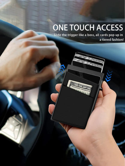 Anti-theft Cards Protectors Card Holder Minimalist Smart Wallet RFID Protection Aluminum Metal Box Cardholder Case Porte Cart