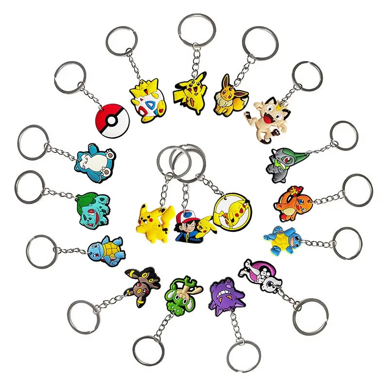 PokeMoned Party Favors Keychains Backpack Pika Pendants Accessories Souvenirs Festival Prizes for Kids Birthday Gift Baby Sho