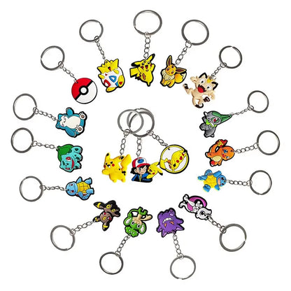 PokeMoned Party Favors Keychains Backpack Pika Pendants Accessories Souvenirs Festival Prizes for Kids Birthday Gift Baby Sho