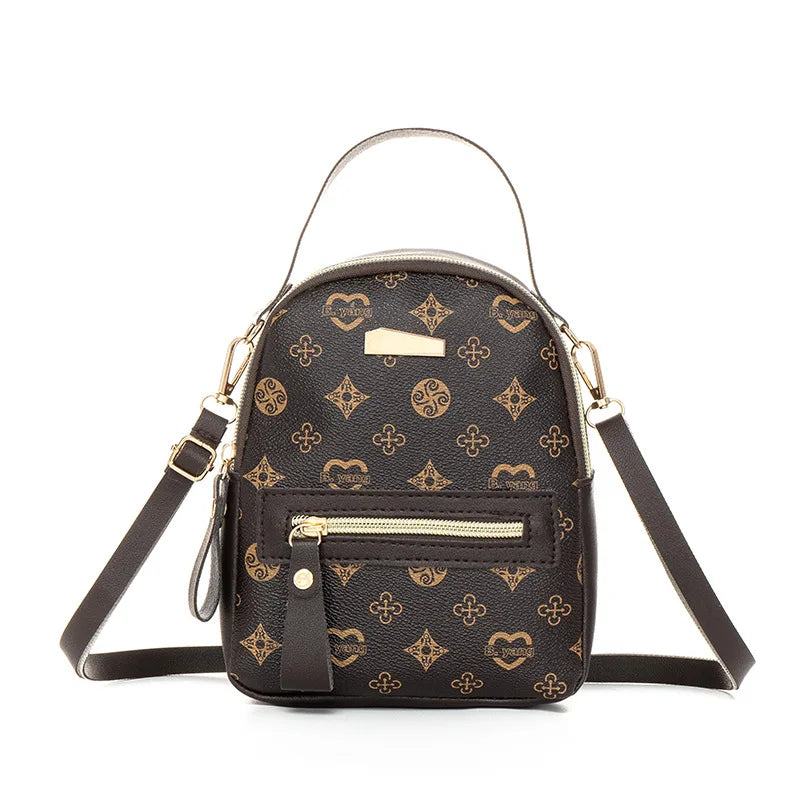 Flower Backpack 2022 Ladies Bag Fashion Backpack Women's Bag Women's Fresh and Sweet Student School Bag - Dark brown