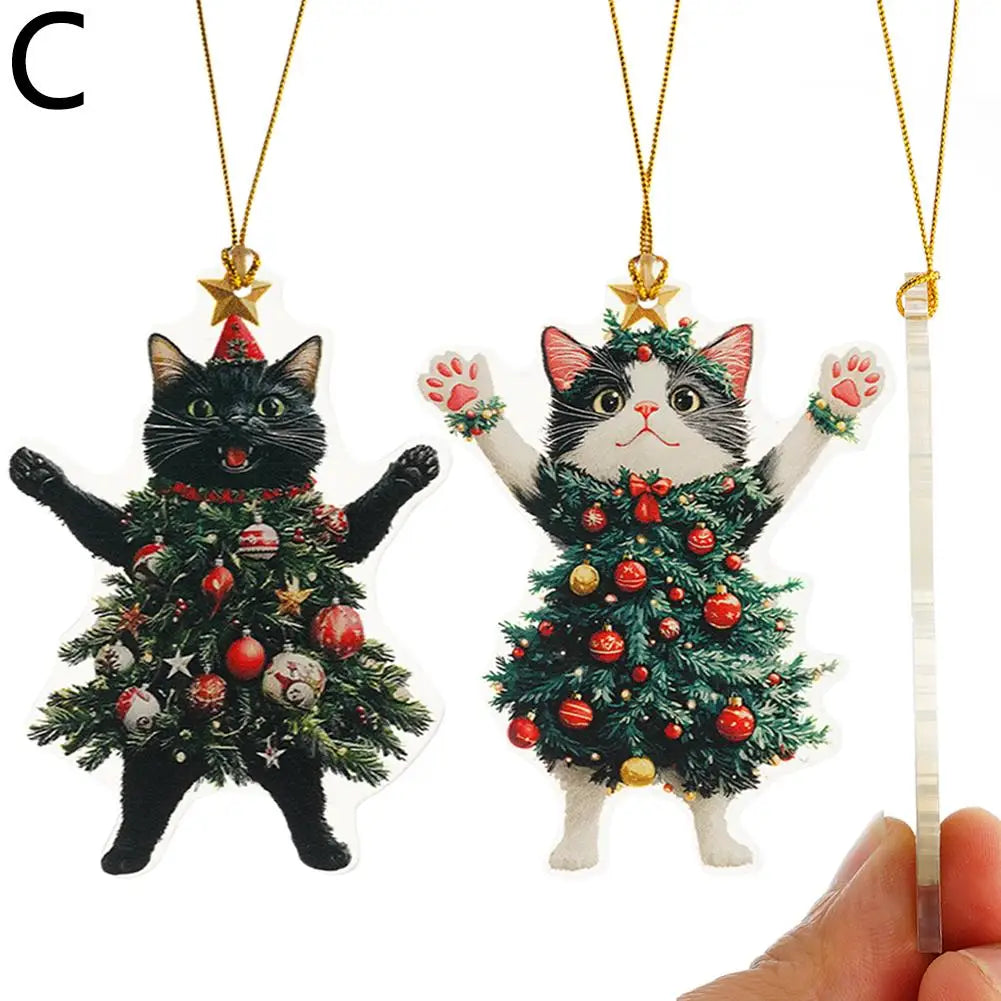 Christmas Decoration Animal Cats Playful Hanging Decoration Realistic Vibrant Cute Colorful Party Supplies Home Decor Kids Gi