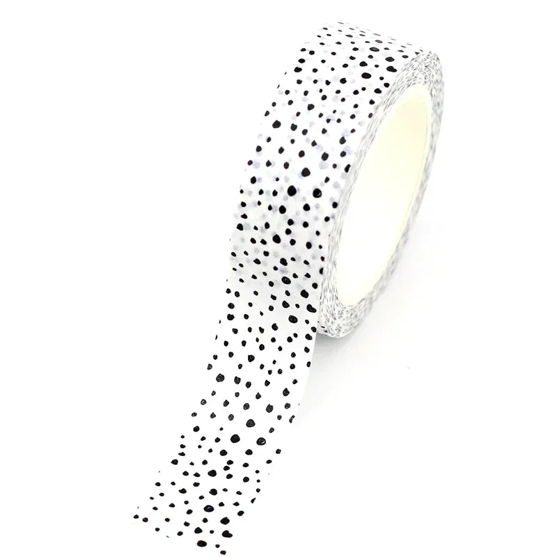 NEW 1PC 10M Decorative Black and White Japanese Washi Tape Set DIY Journaling Adhesive Moon Masking Tape Cute Stationery