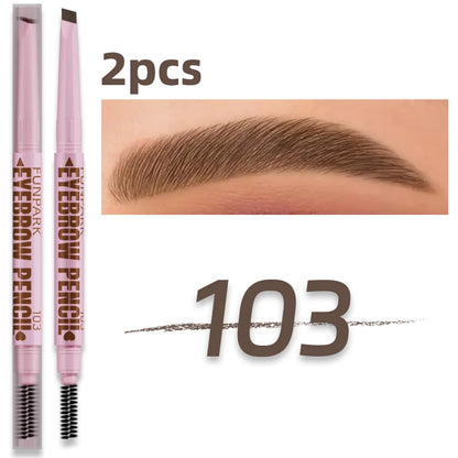 2 in1 Eyebrow pencil professional Cosmetics makeup for women 5 Colors Waterproof Eyebrow Tattoo brush Long Lasting eyebrow pe
