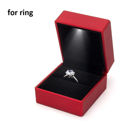 Jewelry Box with Light for Display Gift Earring Necklace Engagement Rings Case Packaging Showcase LED Boxes Cases Packaging B