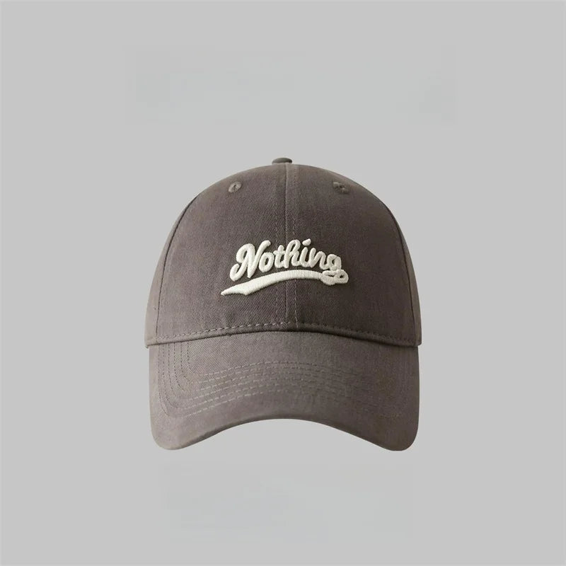 Letter Embroidery Baseball Hat For Women Men Fashion Sunscreen Hat Outdoor Sunshade Peaked Caps Solid Color Visors - GRAY