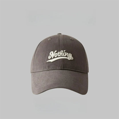 Letter Embroidery Baseball Hat For Women Men Fashion Sunscreen Hat Outdoor Sunshade Peaked Caps Solid Color Visors - GRAY