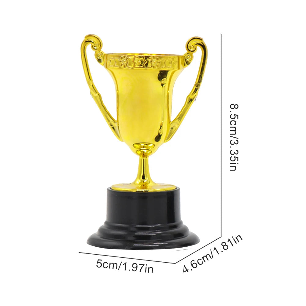 Gold Plastic Reward Trophy Cup Soccer Medals Prize Cup Early Educational Basketball Football Winners Gifts for Game School - 