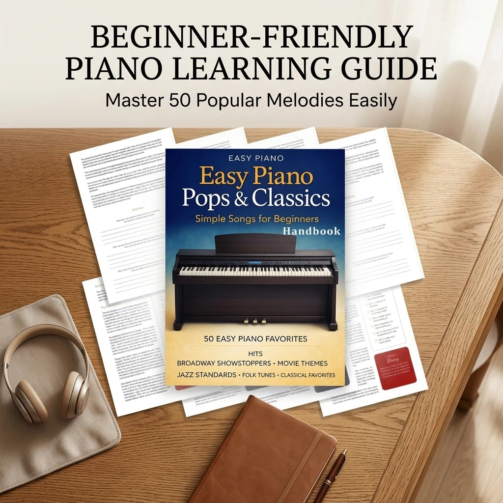 Piano Sheet Music Book for Beginners with Easy Classical Pieces Staff and Simplified Notation for Music Learners and Teaching