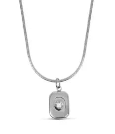 Stainless Steel Vintage Textured Delicate Necklace - C4 Silver