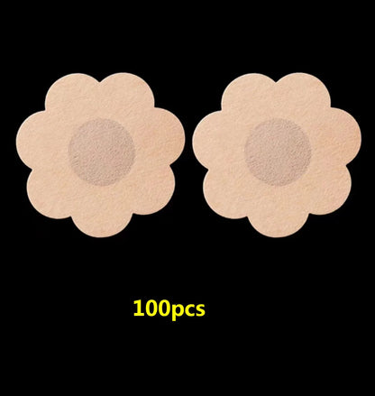 100Pcs Nipple Sticker Disposable Invisible Chest Sticker Non-woven Bra Breast Patch Bra-less Pasties Pad Nipple Cover Sticker
