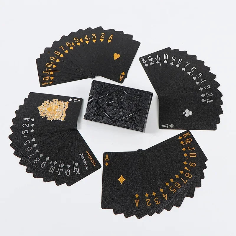 1PcsColor Black Gold Playing Card Game Card Group Waterproof Poker Suit Magic Dmagic Package Board Game Collection Entertainm