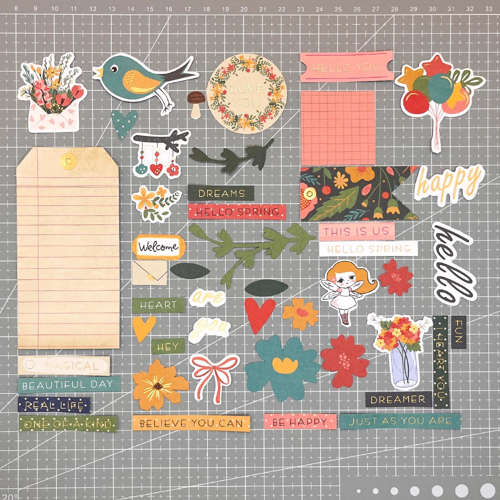 Creative Path 226pcs Nature Sense Scrapbooking Die Cuts Ephemera Green Blue Leaves Paper Diecuts For Journaling DIY Card Maki