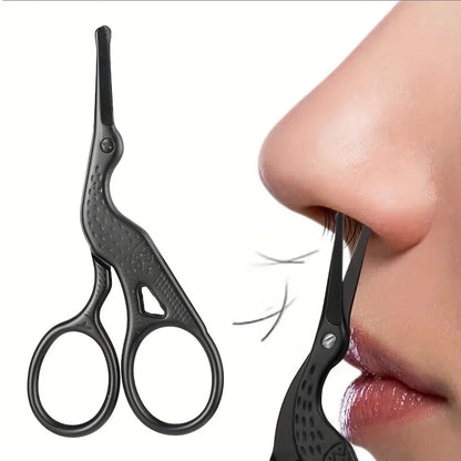 Round Head Stainless Steel Nose Hair Scissors Stork Type BeautyScissors For Eyebrows Nose Hair Beard Ear Hair Eyebrow Scissor