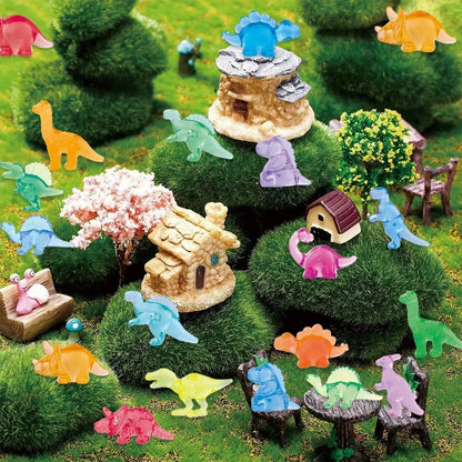 Mini Dinosaur Figurines 12 Styles Tiny Resin Animals Vase Fillers Micro Landscape Decor