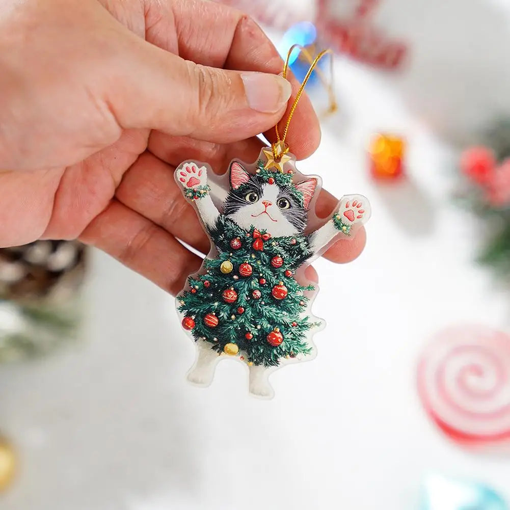 Christmas Decoration Animal Cats Playful Hanging Decoration Realistic Vibrant Cute Colorful Party Supplies Home Decor Kids Gi