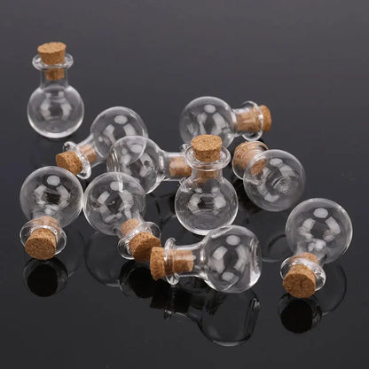 10Pcs Miniature Small Glass Bottles with Cork Vials for Miniature Potion Wedding Decorations
