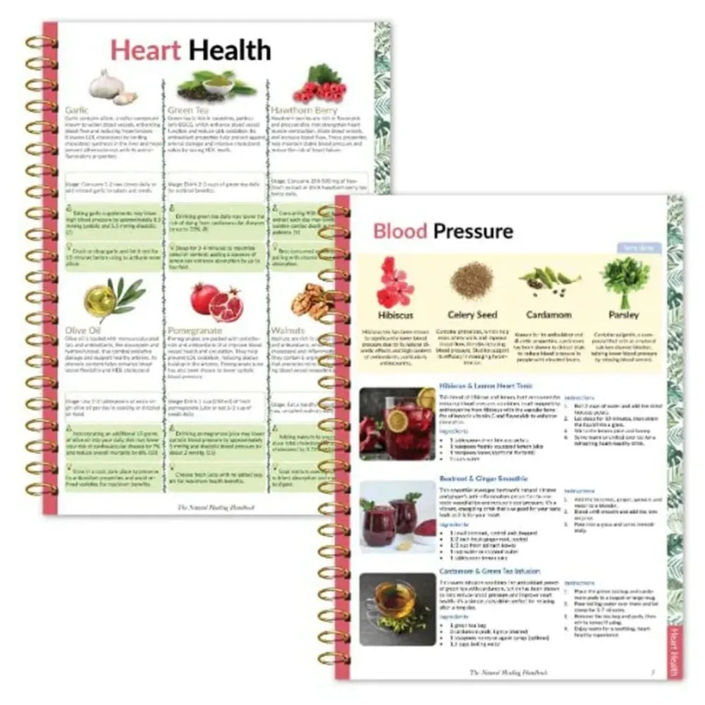 Natural Healing Handbook Spiral Bound Guidebook For Herbal Remedies And Holistic Health Support With Step By Step Protocols