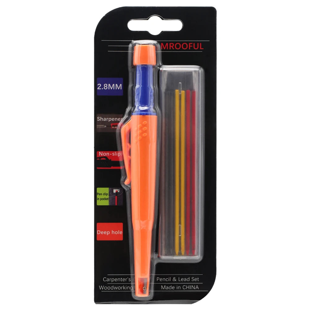 Woodworking Pencil Card Set, Deep Hole Marking and Drawing, with 2.8mm Reliable and Durable Lead, for Carpenters Engineering
