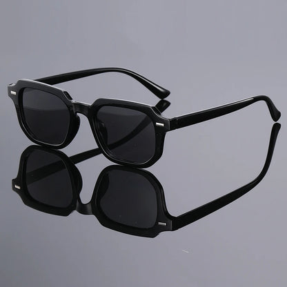 1Pc Men's Fashion Glasses New Trendy Square Frame Retro Rivet Y2K Music Festival Cool Street Style Decoration Suitable for Da