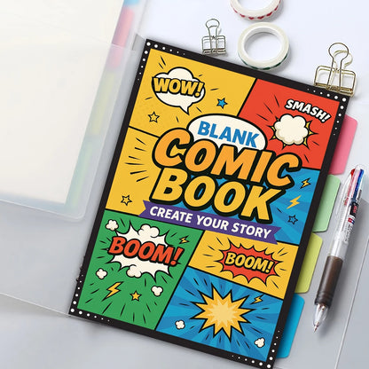 30 Sheet Manga Sketchbook Blank Comic DIY Drawing Book Multiple Template Speech Bubbles Graphic Novel Creation Drawing Book T