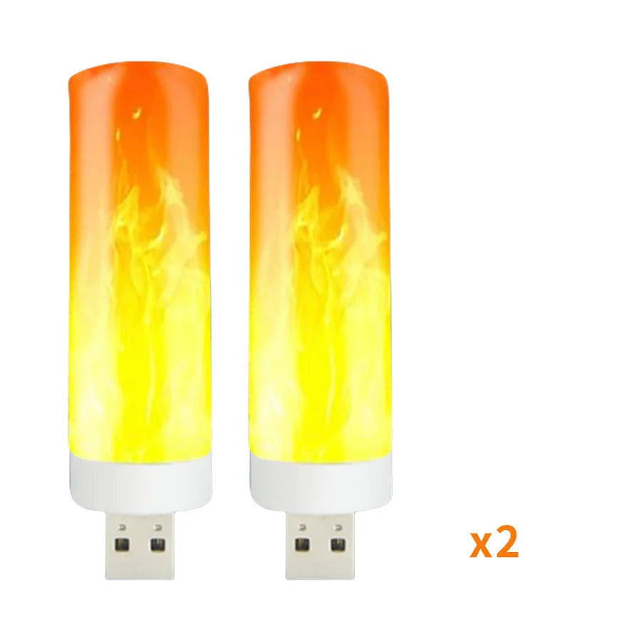 5V USB LED Flame Effect Light Bulbs USB Flame Lamp Candle Bulb Flameless Night Light Flickering Fire Bulb for Home Party Deco