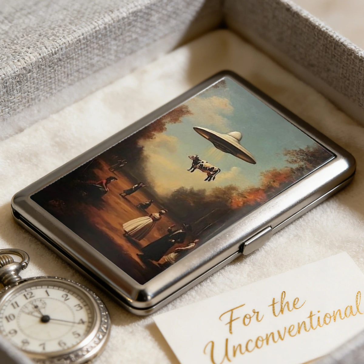 Vintage-Style Vintage Card Case Art Deco Design Metal Material Metal Case Easy Snap Multifunction Cash Case Business Card Hol