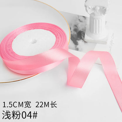 Wusmart 22Meters/Roll 1.5cm Single Face Satin Ribbon DIY Handmade Crafts Fabric Christmas Wedding Decoration Silk Ribbons - L