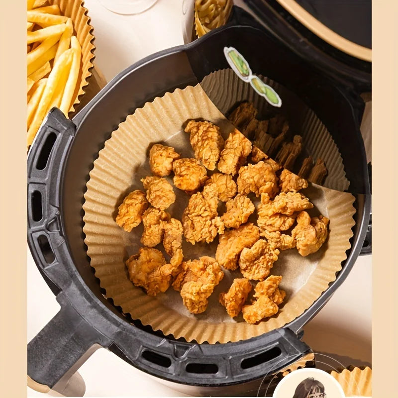 Air Fryer Paper Liners Disposable Oil-Proof Waterproof Baking Paper Round Square And Rectangle Parchment Kitchen Party Suppli