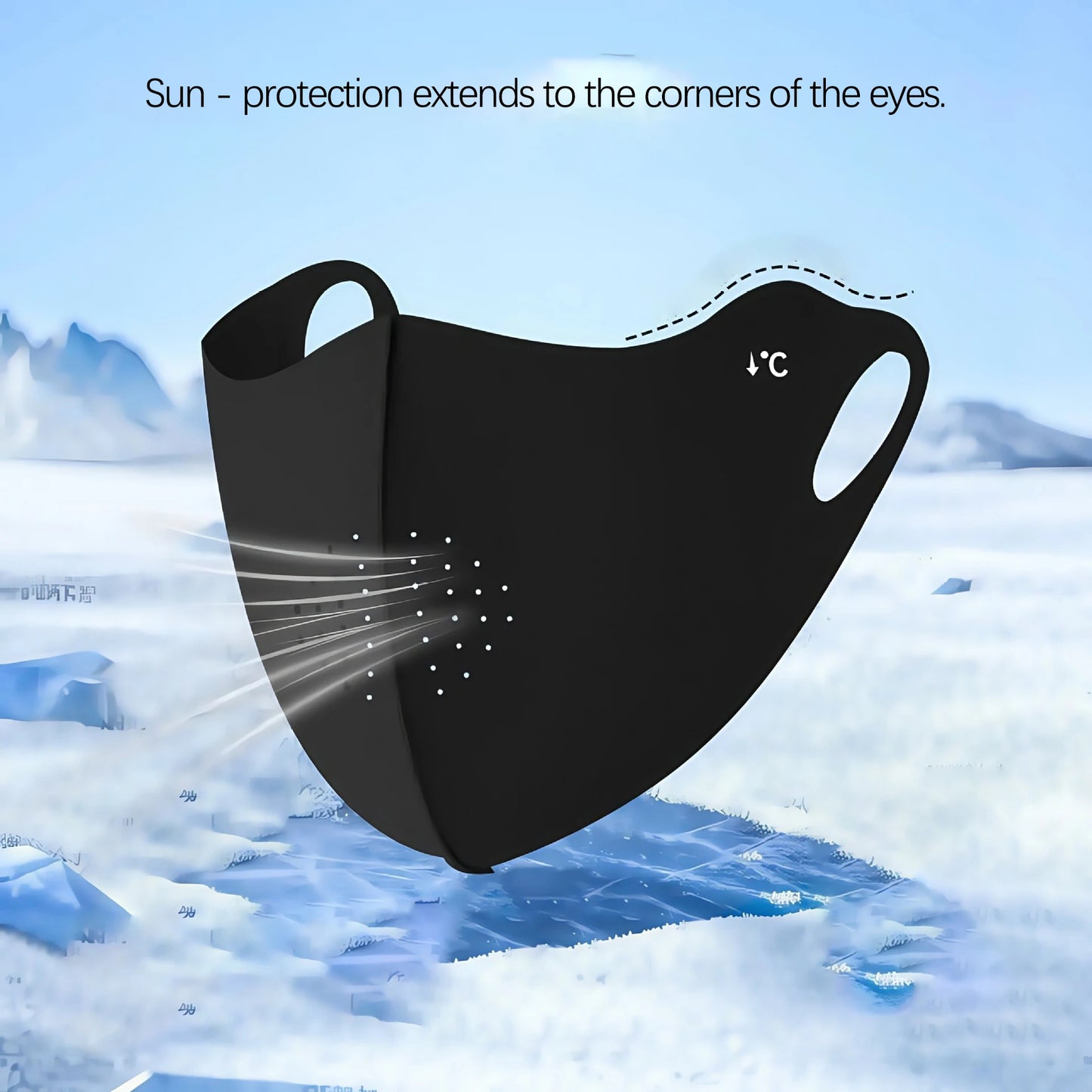 Cooling Mask for Women Men Ice Silk Driving Summer Face Cover Lightweight Washable Breathable Cycling Ice Silk Shopping Sun M