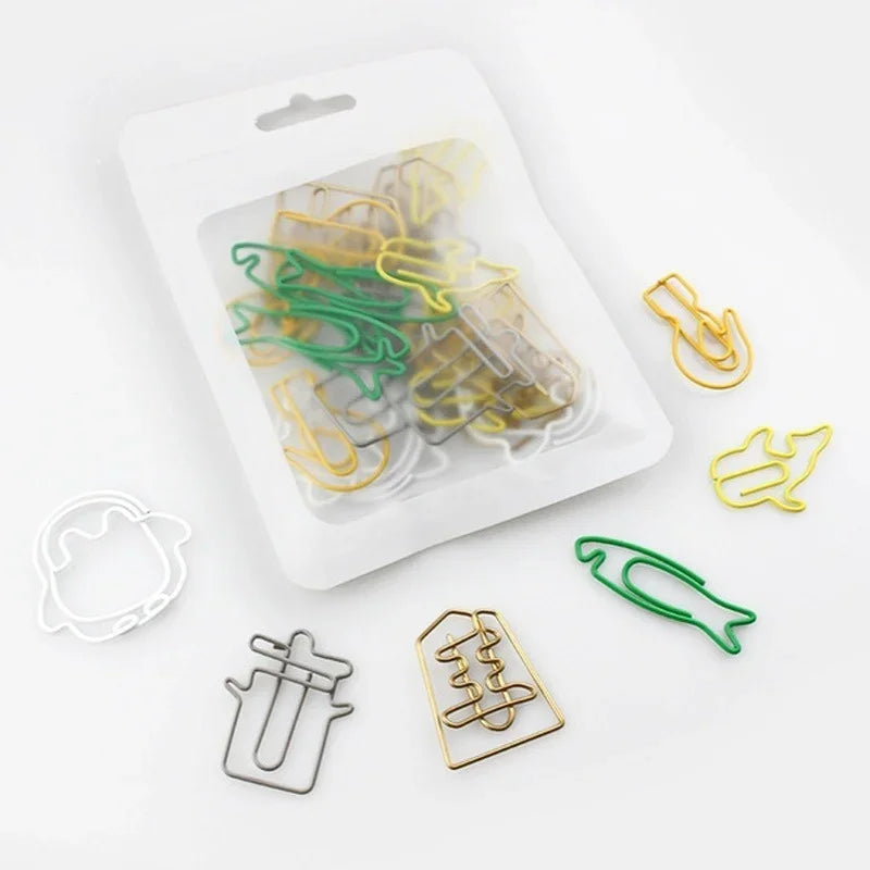 New 30Pcs/bag Colorful Creative Office Supplies Decorative Bookmarks Memo Bookmark Paper Clips Paperclip Bookmarks Random Col