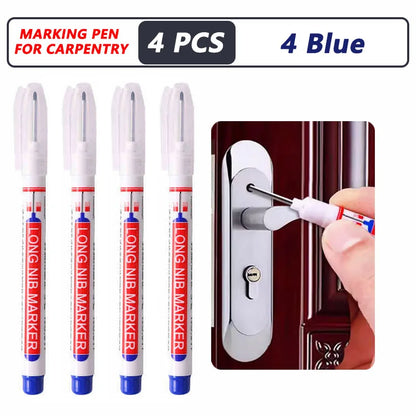 iLMH 4-40Pcs Deep Hole Long Nib Head Marker For Metal Perforating Pen Waterproof Bathroom Woodworking Decor Multi-Purpose Too