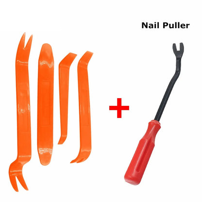 4pcs/Set Portable Car Panel Removal Tool Kit Nail Puller Radio Audio Door Pry Repair Clip Trim Dash Removal Installer Hand To