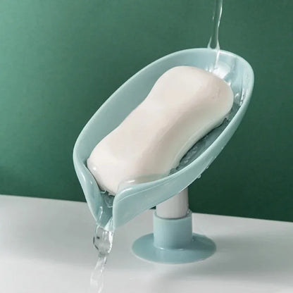 1pcs Drain Soap Holder Leaf Shape Soap Box Suction Cup Tray Drying Rack for Shower Sponge Container Kitchen Bathroom Accessor