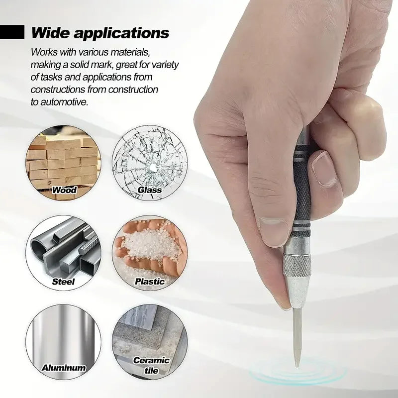 Auto Center Puncher Hole Marker Wood Metal Steel Spring Load Kerner Drill Locator Heavy Duty Punch Carpentry Automatic Hand T
