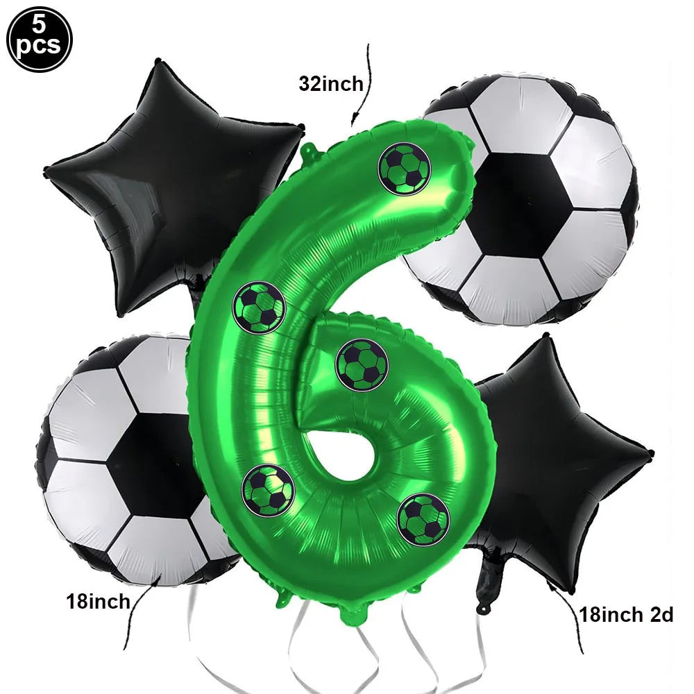 Soccer Theme Disposable Tableware Set Paper Plates Cups Napkins Tablecloth For Birthday Parties - Gold