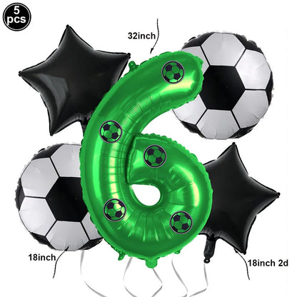 Soccer Theme Disposable Tableware Set Paper Plates Cups Napkins Tablecloth For Birthday Parties - Gold